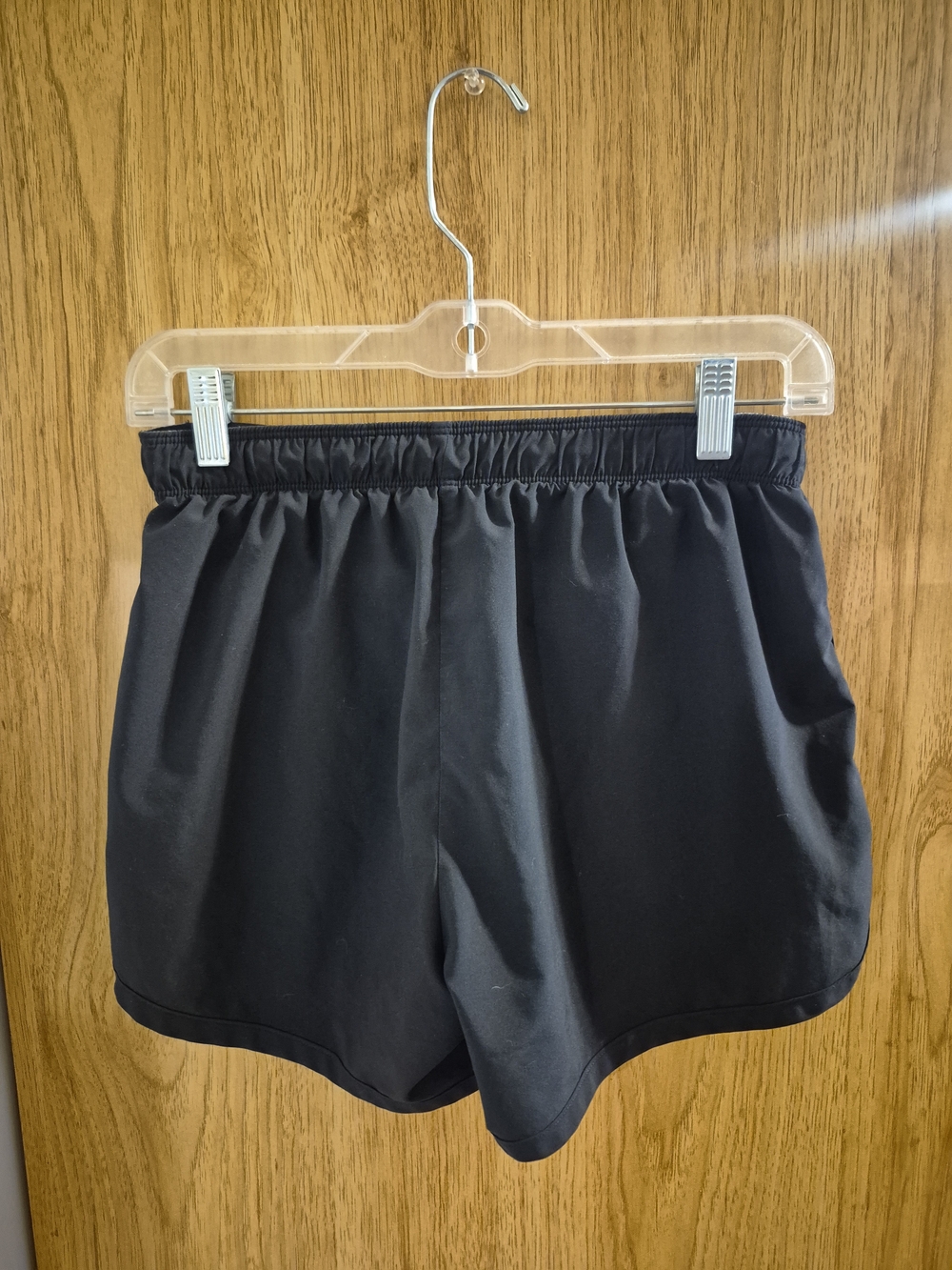 Nike Black Athletic Running Shorts with White Swoosh - Picture 4 of 4